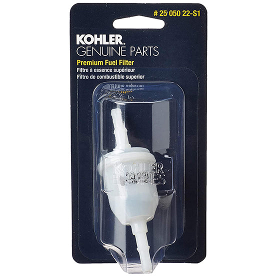 Kohler 25 050 22-S Engine Fuel Filter 51 Micron With 1/4-Inch Fuel Line Inside Diameter