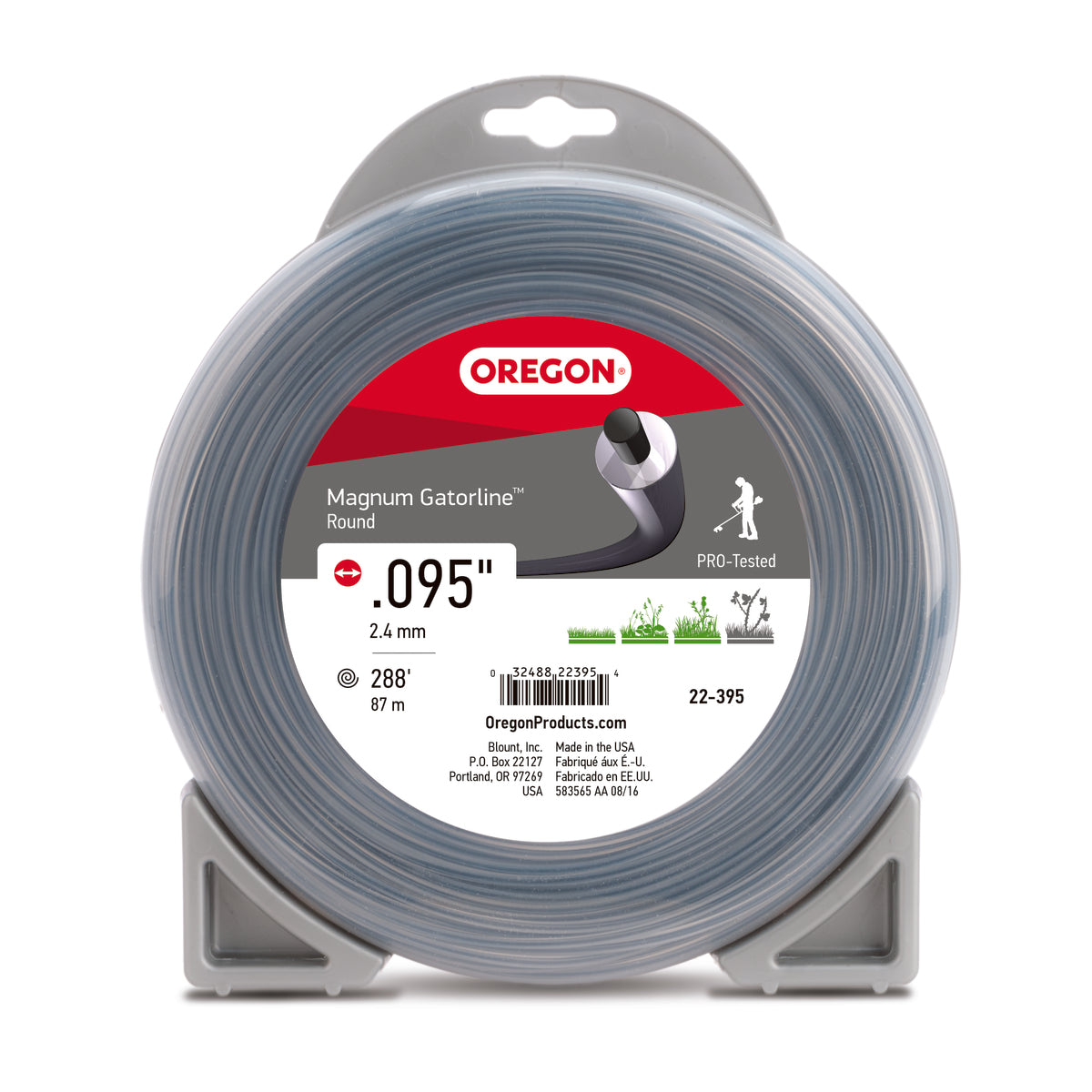 Oregon 22-395 Magnum Gatorline Round Trimmer Line, .095" x 288 Foot