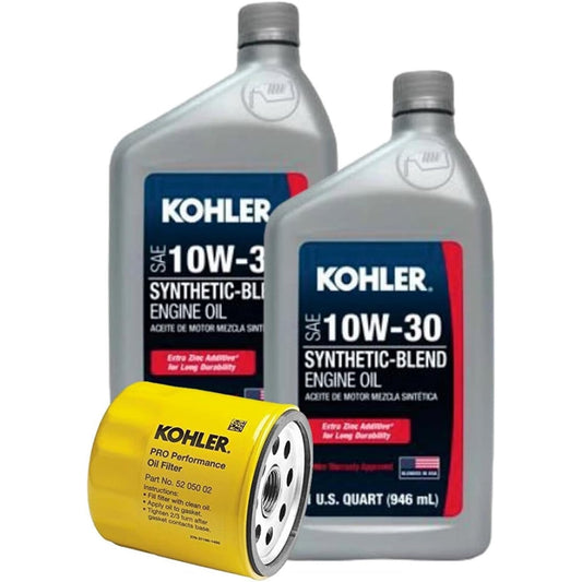 Maintenance Kit 2 Qts Synthetic Blend 10W30 Kohler/Rehlko Engine Oil & Kohler 52 050 02-S1 Oil Filter (Copy)