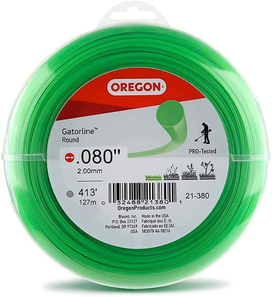 Oregon 21-380 Gatorline Round String Trimmer Line, .080" x 416-foot