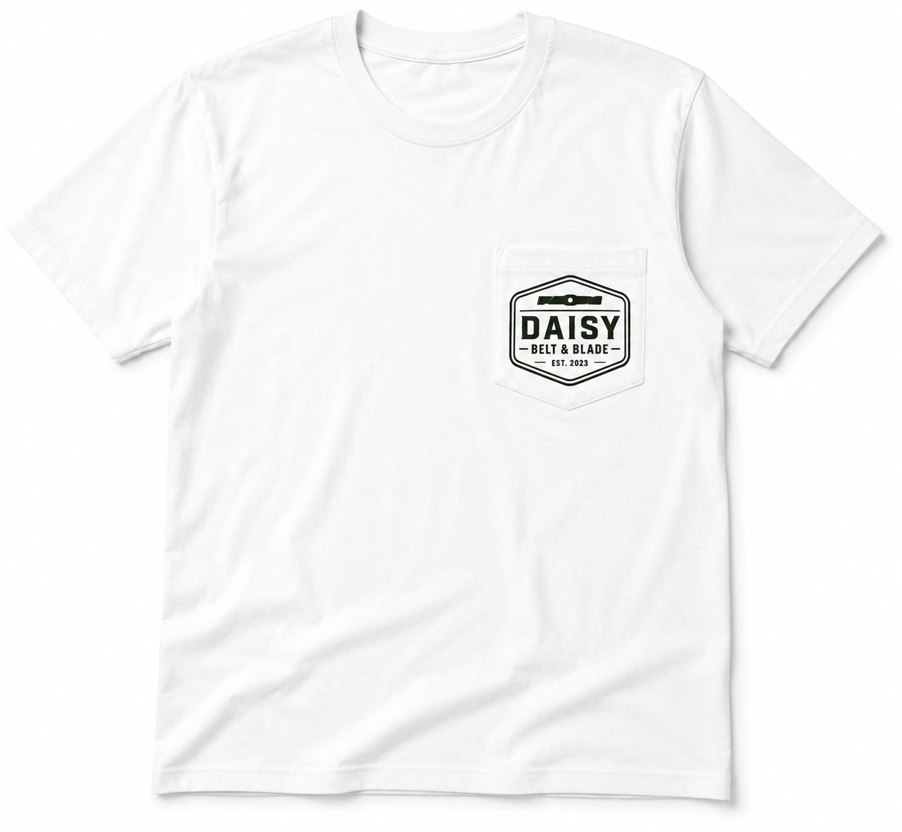 Daisy Belt & Blade Badge Logo Pocket Tee